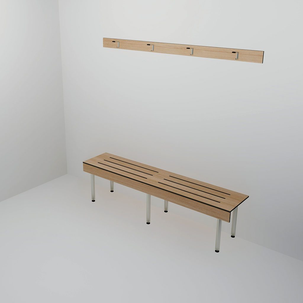 Bench Seating – Wall with Coat Rail (BSW-C)