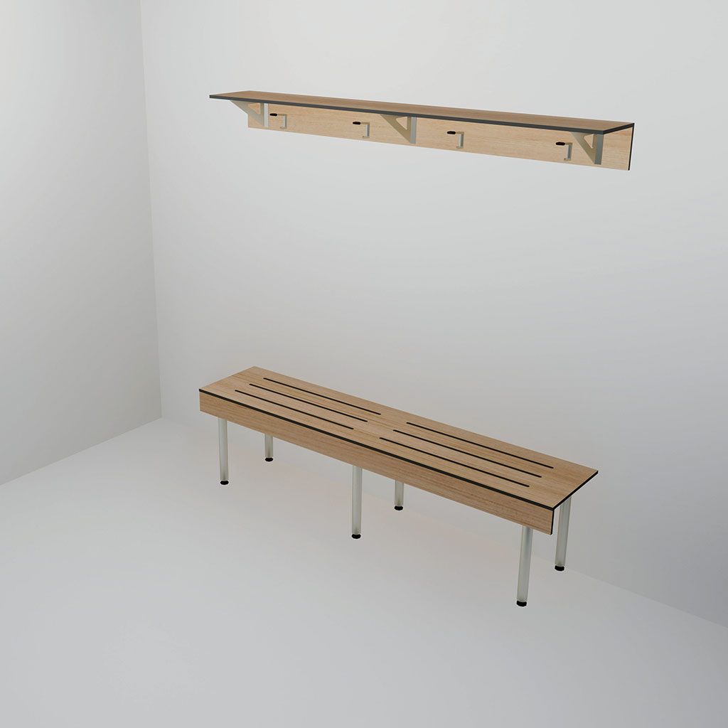 Bench Seating – Wall with Shelving (BSW-S)